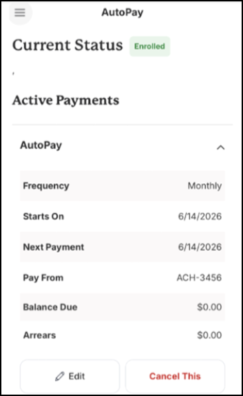 ClickPay: Confirming AutoPay Status